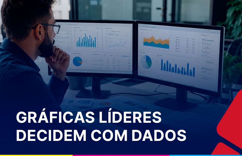 Gestor gráfico analisando indicadores de produção e desempenho operacional.